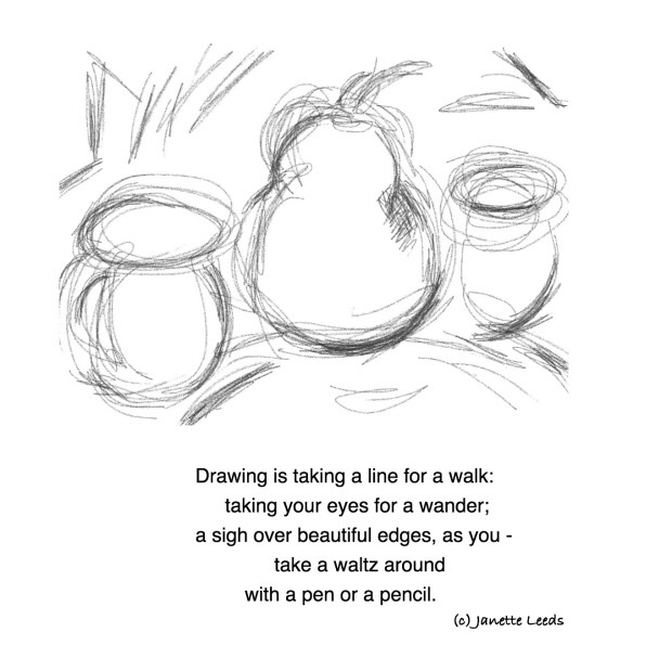 Drawing with poem