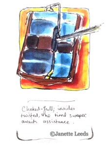 Picture of carpet sweeper with words