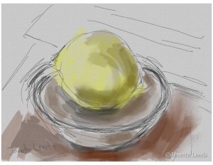 A lemon in a bowl