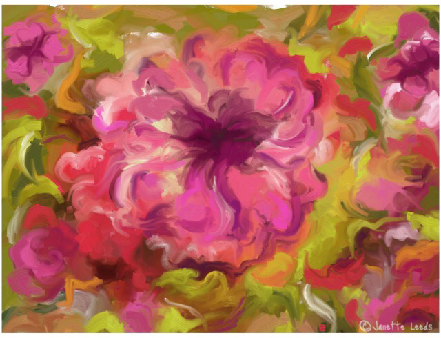 Pink flower painting