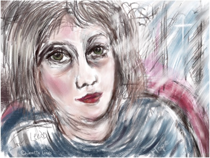 Drawing of a woman's face