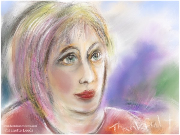 Painting of a woman's face