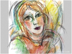 Women's face in watercolour