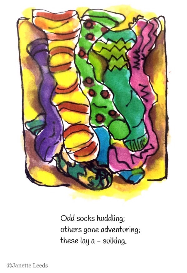 Painting of odd socks