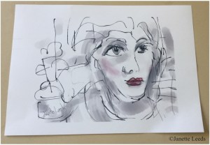Drawing of woman's face