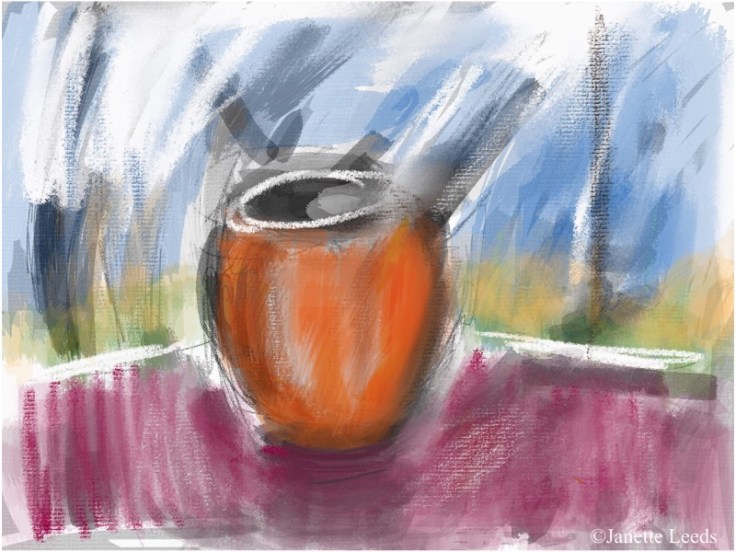 Orange mug painting