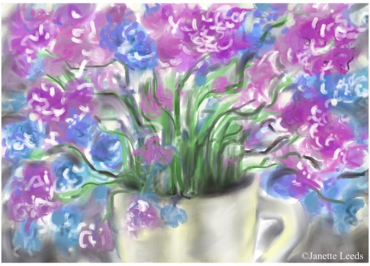 Vase of flowers painting