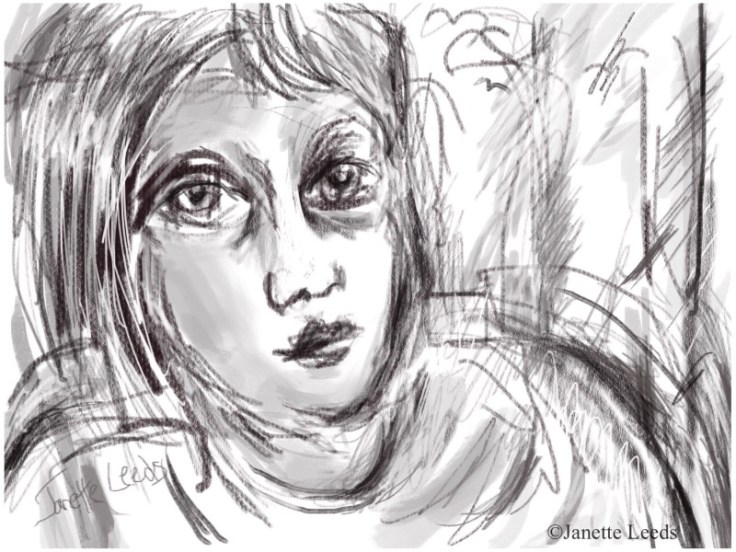 Drawing of woman's face