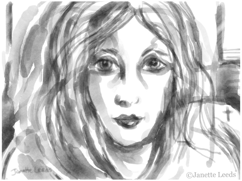 Painting of a woman's face