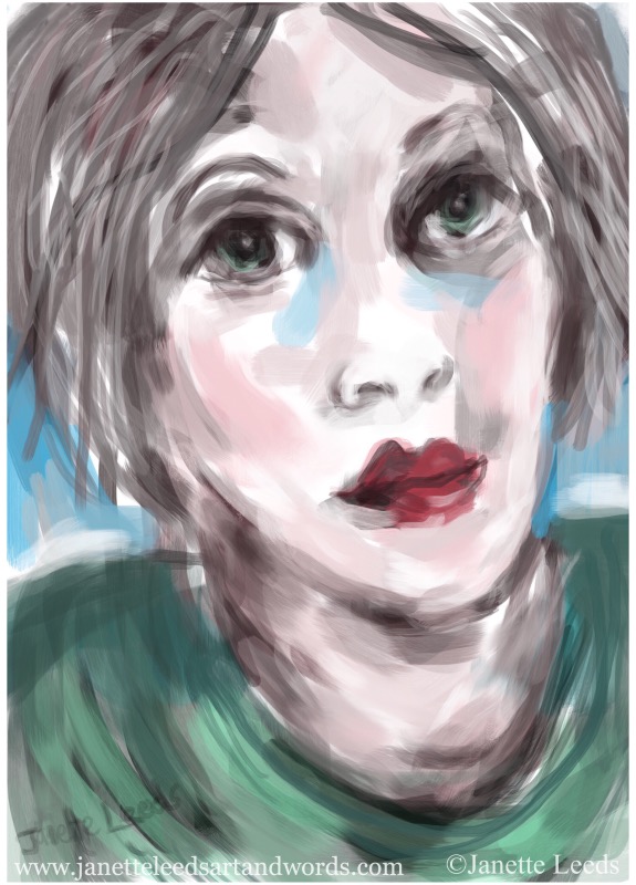 Painting of a woman's face