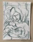 Mother and baby drawing