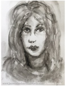 Watercolour of a woman's face