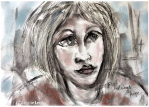 Drawing of a woman's face