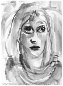 Watercolour of a woman's face