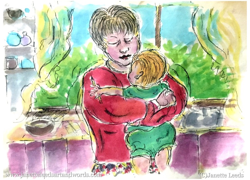 Mother an baby painting