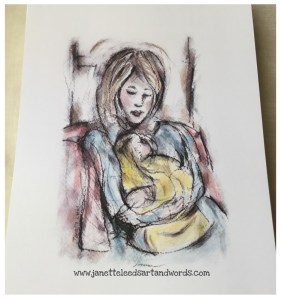 Mother and baby drawing