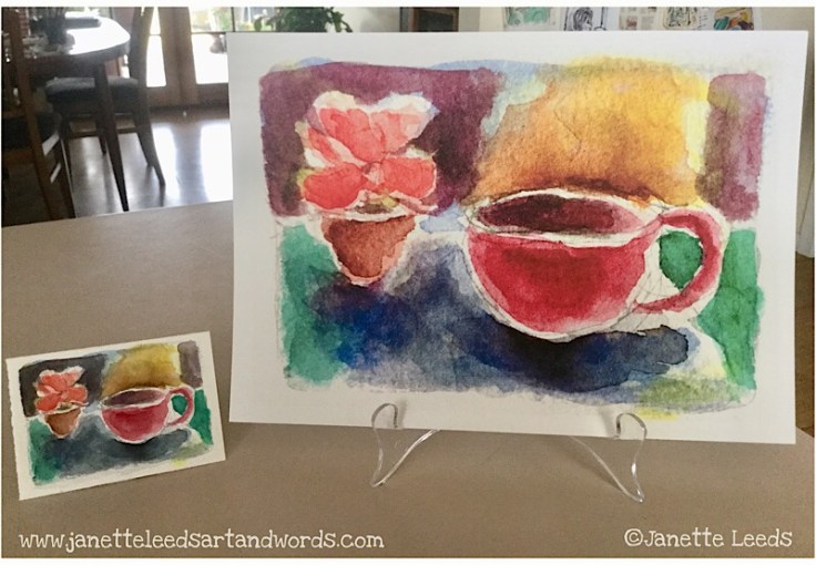 A watercolour and print