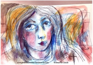 Drawing of a woman’s face