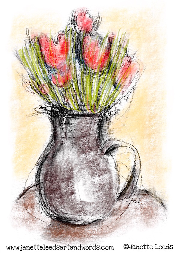 Pencil drawing with art app media