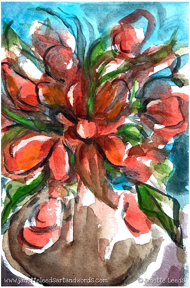 Orange flower painting