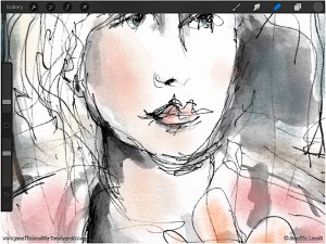 Drawing of a woman’s face