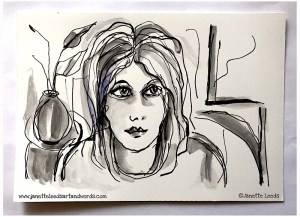 Drawing of a woman’s face