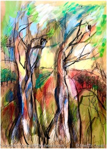 Drawing of trees