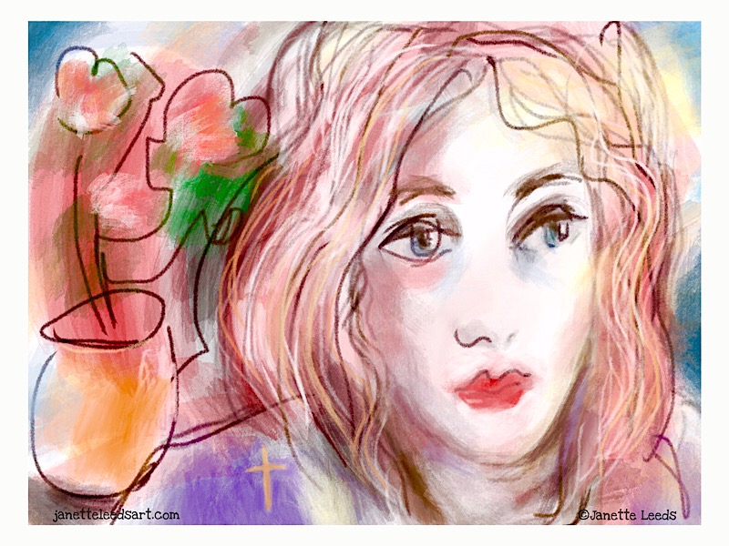 Drawing of a woman’s face