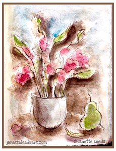 Ink drawing with wash