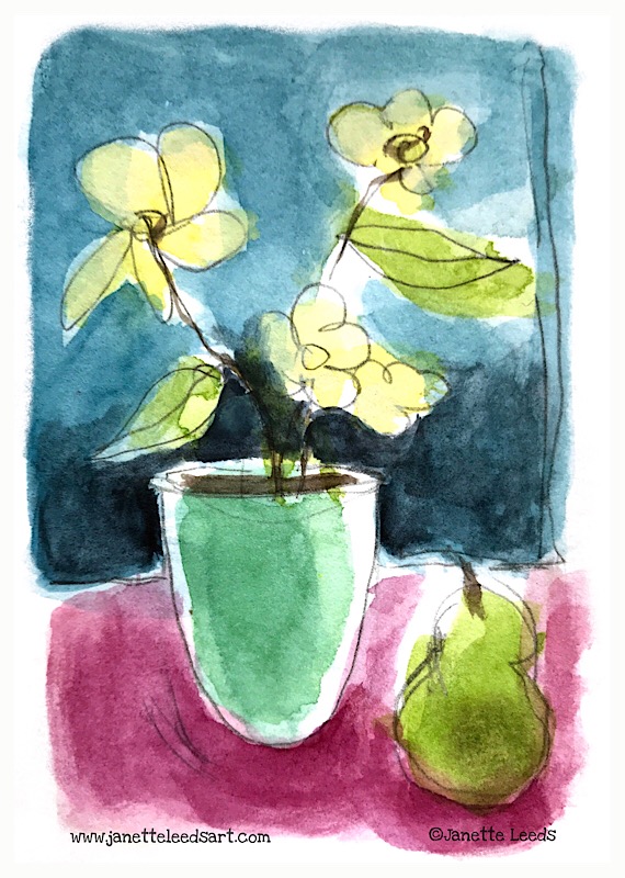 Flower and pear painting
