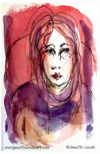 Watercolour and ink pen painting