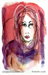 Watercolour and ink pen painting