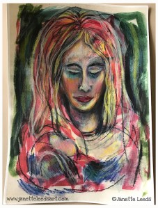 Drawing of mum and baby