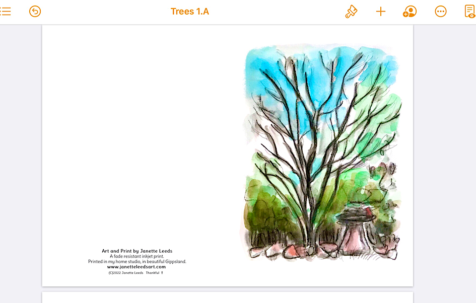 Inkjet print of tree painting